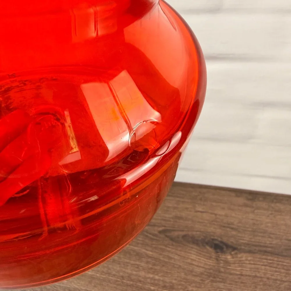 Greenwich Flint-Craft 1224-S Orange Glass Pitcher Tom Connally Vintage GFC